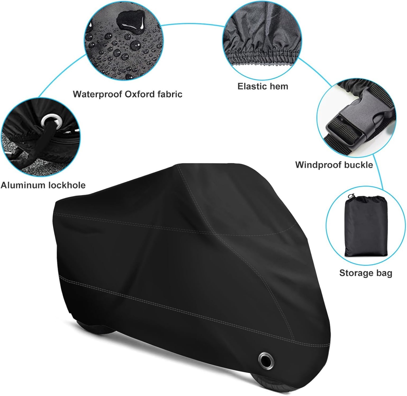 210D Oxford all-weather waterproof, dustproof, and UV resistant motorcycle cover protector, suitable for various types of motorcycles, electric vehicles, etc