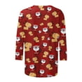 thumbnail image 5 of Hauts à Manches 3/4 pour Femmes Mode Féminine T-Shirt Imprimé Noël Blouse à Manches 3/4 Col Rond Hauts Décontractés Hauts à Col Haut pour Femmes Hauts à Manches 3/4 T-Shirts pour Femmes Mode, 5 of 5