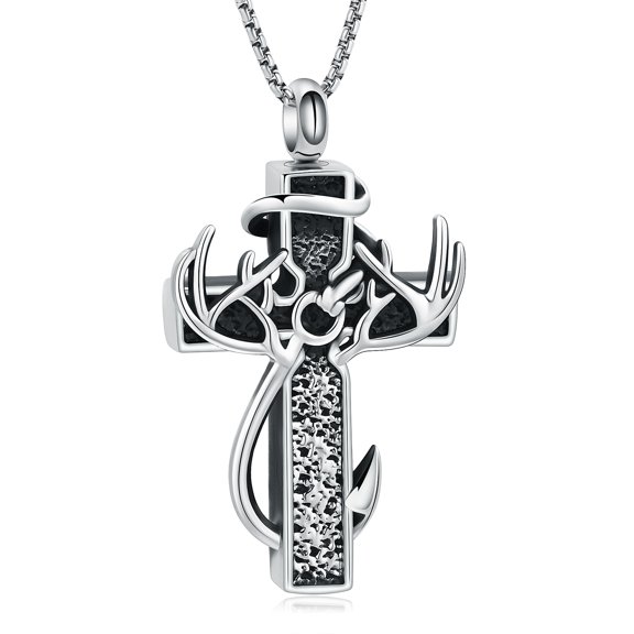 Personlized Cross Cremation Jewelry for Ashes Cross Memorial Urn Necklace Pendant Keepsake Jewelry for Men