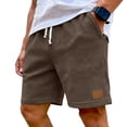 thumbnail image 2 of LWavelet Mens Waffle Shorts Casual Summer Elastic Waist Drawstring Lightweight Solid Beach Vacation Shorts with Pockets,Brown 3XL, 2 of 6