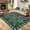thumbnail image 1 of Gaderth 8x10 Floral Butterfly Area Rug, Machine Washable Living Room Rug With Non Slip TPR Backing, Stain Resistant Low Pile Indoor Carpet For Bedroom Dining Room Nursery Home Office, 1 of 10