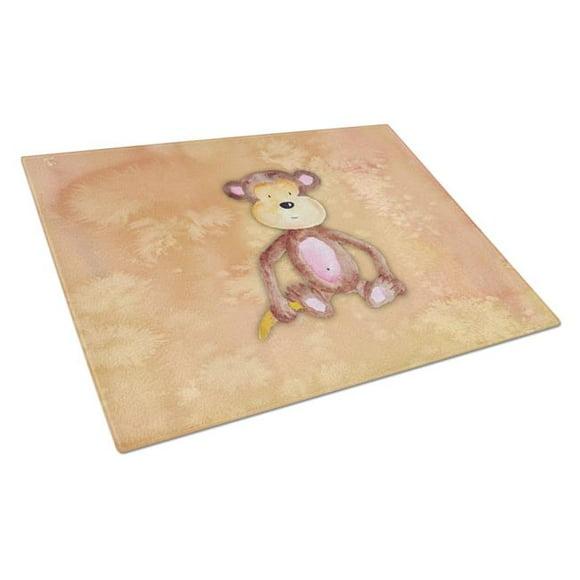 Monkey Watercolor Glass Cutting Board - Large