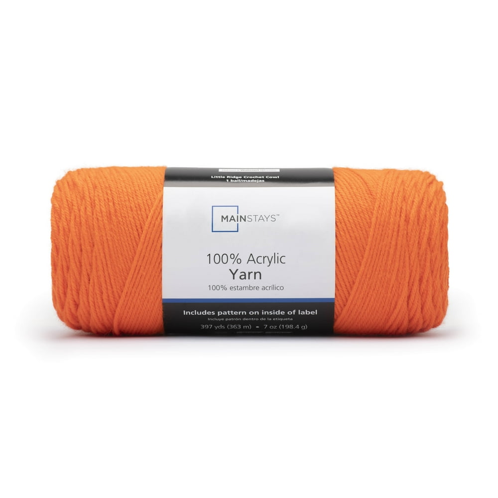Mainstays 100 Acrylic Yarn 7 oz, Medium, Orange