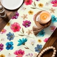 thumbnail image 3 of Colorful Flowers Table Runner 70 Inches, Spring Watercolor Floral Plant Beige Bed Runner Dresser Scarves Tabletop for Indoor Outdoor Parties/Ceremony/Banquet, 13" x 70", 3 of 9