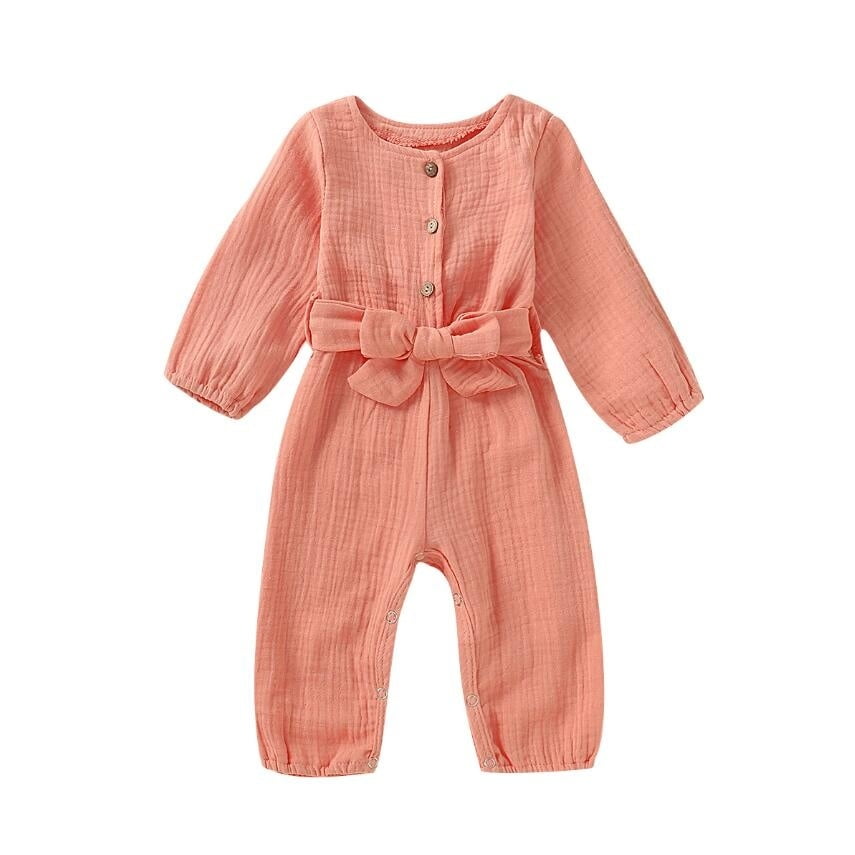 long sleeve linen playsuit