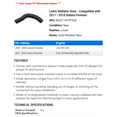 thumbnail image 2 of Lower Radiator Hose - Compatible with 2011 - 2018 Subaru Forester 2012 2013 2014 2015 2016 2017, 2 of 2