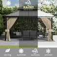 thumbnail image 2 of ASJMR 12x14 FT Hardtop Gazebo Double Roof with Metal Frame,Outdoor Pavilion With Curtains and Nettings,Garden Tent For Courtyards Backyards Decks Grass,Sand, 2 of 7