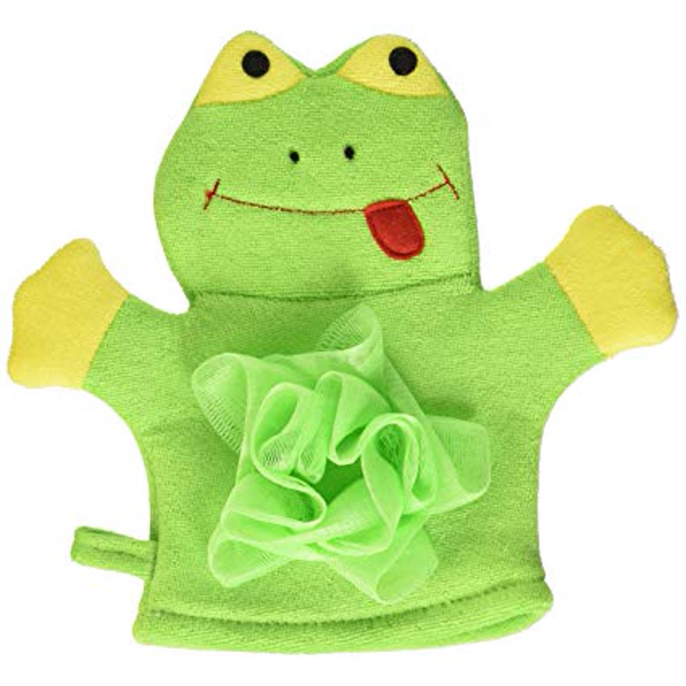 Mommys Helper Frog Bath Mitt with Loofa Sponge