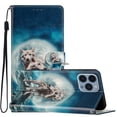thumbnail image 2 of Wallet Case for iPhone 14 Pro Max with Colorful Painting Pattern Luxury PU Leather Magnetic Flip Folio Cover, Soft Silicone Shockproof Card Slots Holder Kickstand Protective Case,Wolf, 2 of 8