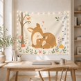 thumbnail image 5 of Sleeping Deer Mother and Baby Cuddle in a Forest, Whimsical Illustration for Nature Lovers, Woodland Animal Wall Art, Baby Shower Gift Tapestry Wall Hanging for Nursery and Bedroom, 5 of 7