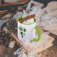 thumbnail image 5 of 3dRose, Funny Cute All I need are Wordle and Wine Wordle Word Game Cartoon , 11oz Two-Tone Green Mug, 5 of 7