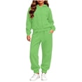 thumbnail image 5 of Maean Girl 2 Piece Outfits Sets Long Sleeve Sweatshirt Jackets Matching Set Sweatpants with Pockets, 5 of 6