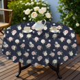 thumbnail image 4 of Pioneer Flower Floral Print Pattern Round Tablecloth 60 X 60 Inch, Wrinkle Resistant Wipeable Table Cloth for Kitchen Dining Picnic Patio Party, 4 of 6
