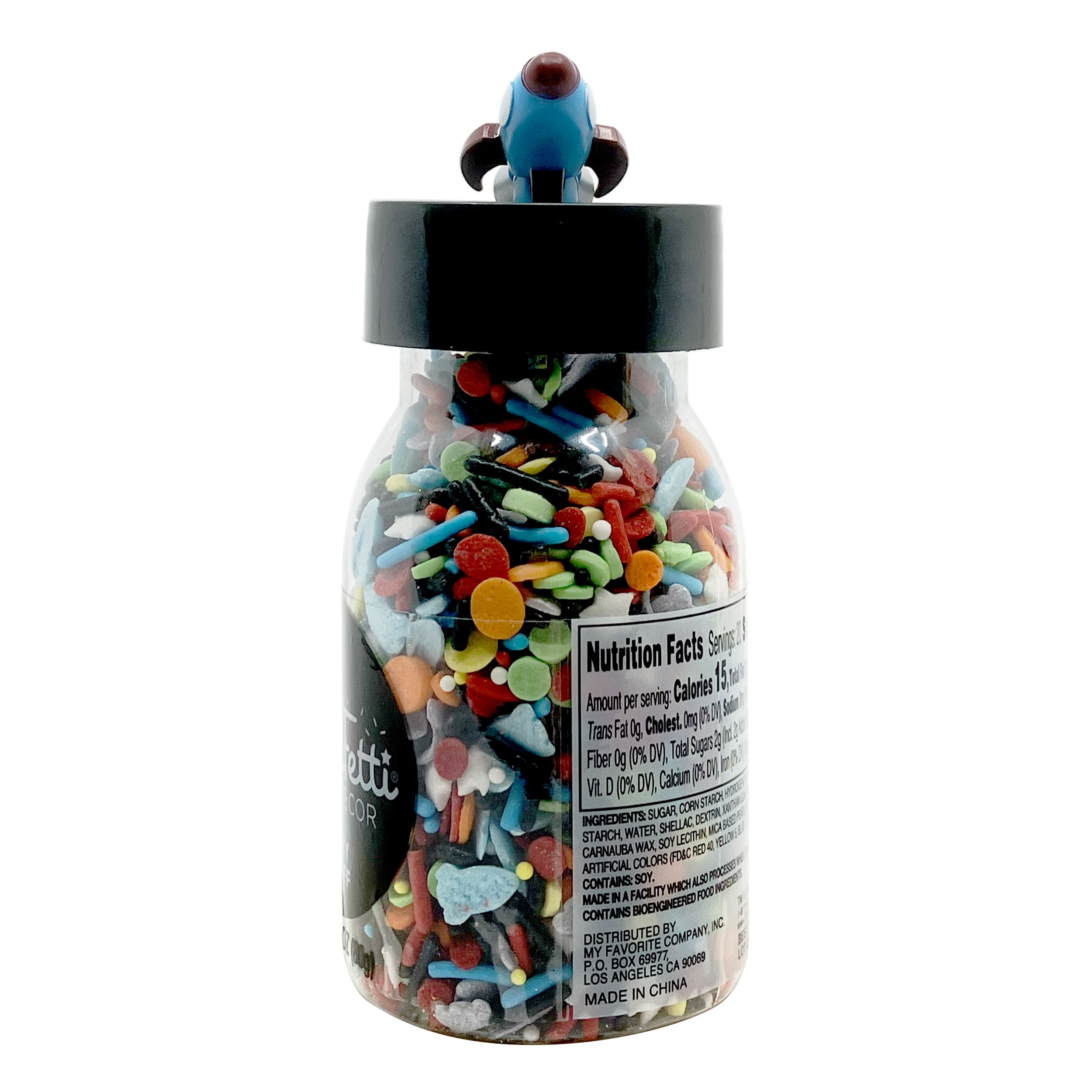 (6 pack) CandiFetti Edible Decor Galaxy Lift off Multi-Color Dessert Sprinkles, 2.82 oz