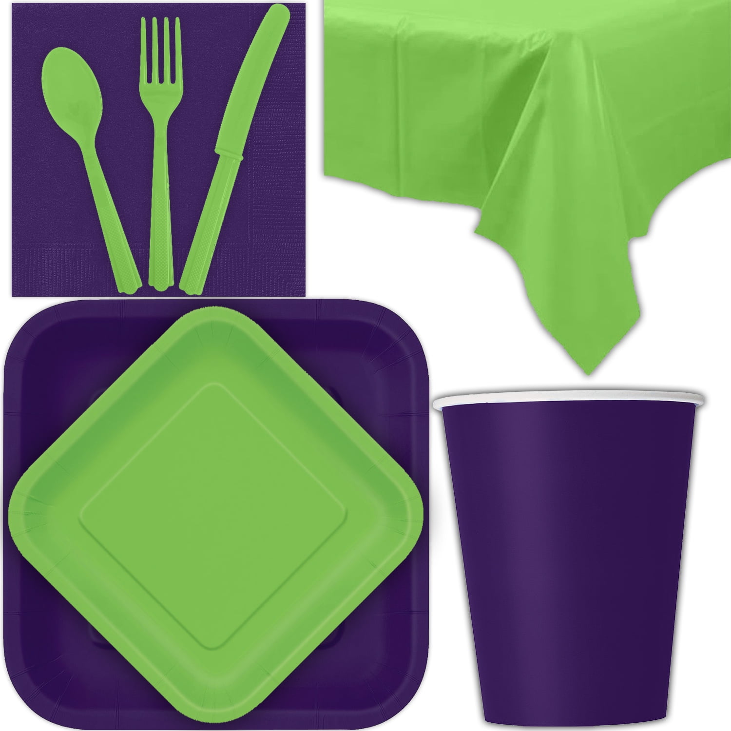 PURPLE PREMIUM QUALITY PLASTIC LUNCH PLATES PACK OF 25 B'DAY PARTY SUPPLIES 