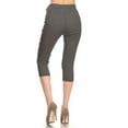 thumbnail image 6 of Jvini Women's Mid Rise Stretch Capris Pull On Elastic Waist Capri Jegging Pants Size S-3XL, 6 of 6