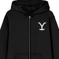 thumbnail image 2 of Yellowstone Snake & Quotes Long Sleeve Men's Black Zip-Up Hooded Sweatshirt-3XL, 2 of 5