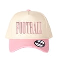 thumbnail image 2 of FOOTBALL Letter Embroidered Color Block Trucker Hat Unisex Adjustable Cotton Breathable Fashion Cap for Travel Daily Wear,half-white camouflage,1 pcs, 2 of 6