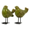 thumbnail image 2 of Bird Figurine with Metal Legs Assortment of Two - Green - Benzara, 2 of 2