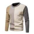 thumbnail image 2 of ZKCCNUK Men's Fashion Autumn And Winter Sweater Pullover Bottom Knit Color Blocking Men's Sweater, 2 of 9