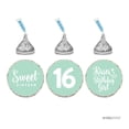thumbnail image 1 of Chocolate Drop Labels Trio, Fits Hershey's Kisses, Sweet 16 Birthday, Mint Green, 216-Pack, 1 of 1