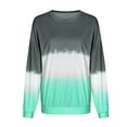 thumbnail image 4 of VSSSJ Womens Long Sleeve T Shirts Crewneck Sweatshirts Casual Loose Fit Basic Tunic Blouse Tie Dye Gradient Print Stretch Pullover Tops(Dark Gray,M), 4 of 6