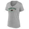 thumbnail image 2 of Women's Heathered Gray Minnesota Wild Team Arc V-Neck T-Shirt, 2 of 3