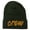 Olive, variant on Crew Embroidered Long Knitted Beanie - Olive OSFM