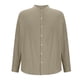 thumbnail image 5 of Blusa y camisa de manga larga con cuello alto para hombre, color liso, cuello alto, botones, cárdigan de manga larga, blusa de poliéster para hombre, 5 of 9