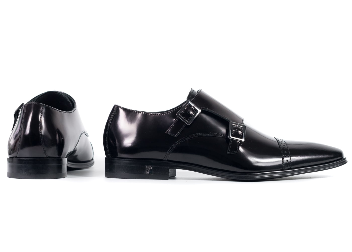 versace collection polished derby shoes