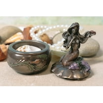 Ebros Mermaid Sitting On Oyster Sea Shell Small Jewelry Decorative Trinket Box