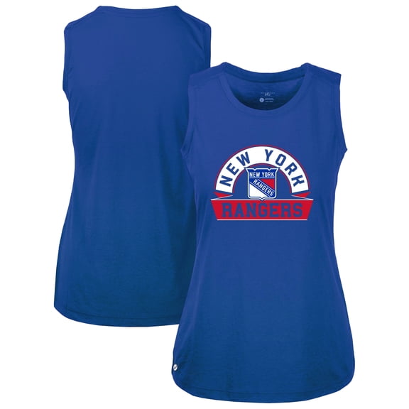 Women's Levelwear  Royal New York Rangers Macy Banner Arch Tank Top