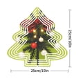 thumbnail image 2 of Metal Hanging Christmas Tree Wind Spinner - Festive Green Background Red & White Ornaments Layered Design for Garden Decor, 2 of 7