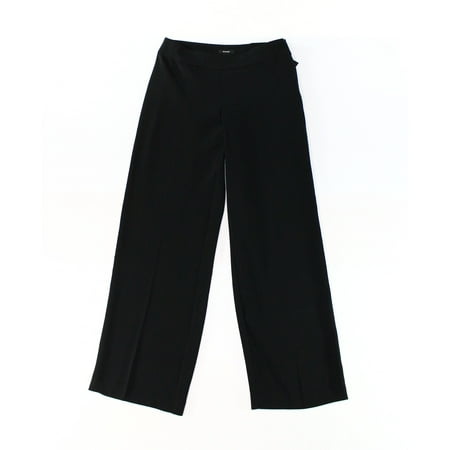 - Alfani NEW Deep Black Womens Size 6 Side-Zip Wide Leg Banded Waist Pants