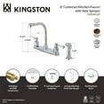 thumbnail image 5 of Kingston FB758DPLSP Paris Two-Handle 4-Hole 8" Centerset Kitchen Faucet with Side Sprayer in Brushed Nickel, 5 of 5