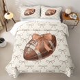 thumbnail image 2 of Erosebridal Girls Sport Bow Football Quilt Full,Brown Bowtie Rugby Full Bedspread Sets Teens Boys, 2 of 7