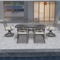 thumbnail image 4 of Mondawe Patio Dining Chair Outdoor Stacking Dining Armchair with Beige Cushion (Set of 4), 4 of 8
