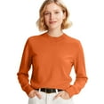 thumbnail image 2 of Cozy Sweaters for Women Soft Cable Long-Sleeve Crewneck Tops Ginger L, 2 of 5