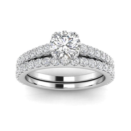 1.50ctw Diamond Engagement Ring Bridal set in 14k White Gold (G-H, I2-I3, 1.50ctw)