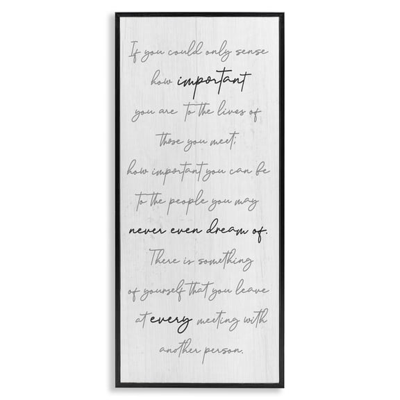 Stupell Industries Farmhouse How Important You Are Motivational Phrase Soft Neutrals Black Framed Giclee Art, 10 x 24, by Lil' Rue