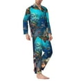 thumbnail image 2 of Sikiie Underwater Fish Turtle Mens Pajama Set, Soft Warm Long Sleeve Sleepwear, Cozy Button-Down Pjs for Men-X-Large, 2 of 7