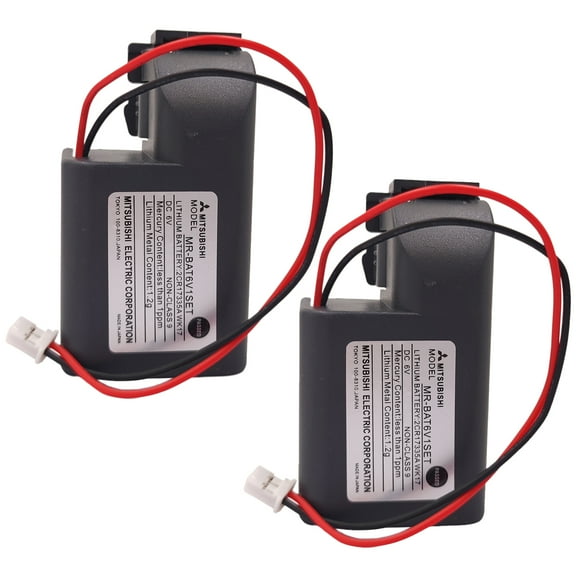 2Pcs MR-BAT6V1SET 6V 1800mAh Lithium Battery Compatible with Mitsubishi 2CR17335A WK17 for MR-J4 PLC