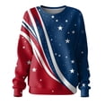 thumbnail image 4 of MEICHEN Women's America Flag Shirt Stripes Crew Neck Loose Casual Pullover USA 250th Anniversary Printed Casual Sweatshirt, 4 of 4