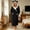 #0466-Black, variant on Womens Winter Comfy Hooded Long Sleeve Fleece Robe, Soft Bathrobe for Womens, Plain Long House Coat