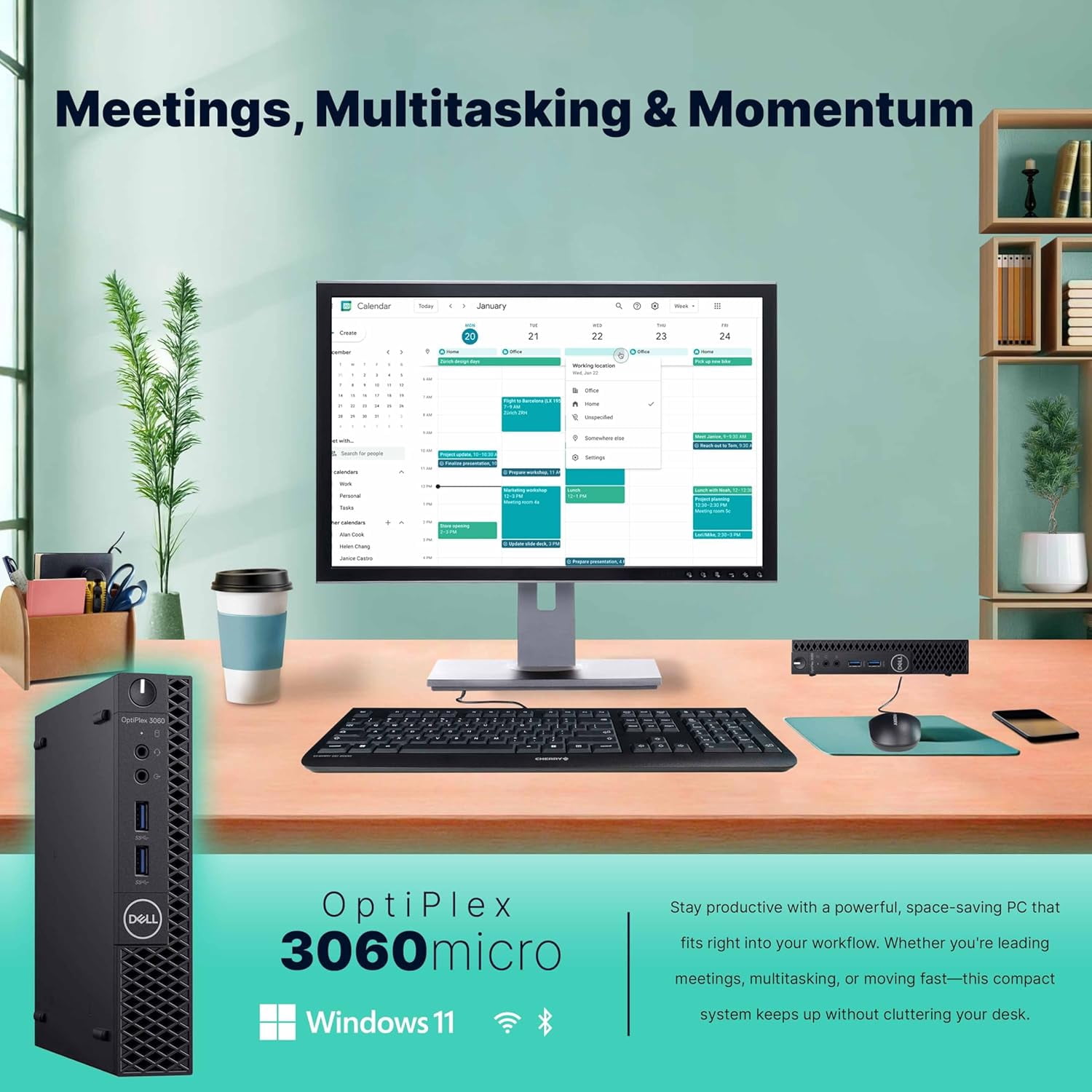 Restored Dell Optiplex 3060 Micro PC | Windows 11 Pro | Intel i5-8500 | 16GB RAM + 500GB SSD | 5G WiFi + BT | Mini Desktop Computer (Refurbished)