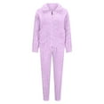 thumbnail image 2 of UAMVSH Fleece Pajamas for Women Zip Up Jacket and Long Pants Pj Set with Pockets 2 Piece Fluffy Loungewear Winter Clothes, 2 of 6