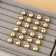 12 Pairs/Set Women'S Fashion Stud Earrings Metallic Glossy 8Mm Round ...
