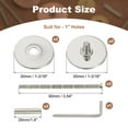 thumbnail image 2 of Uxcell 2Pcs Door Hole Cover Plate, (Silver) Stainless Steel Deadbolt Cover Plate Door Knob Hole Filler Plates with 3.54" Connecting Screws, Suit for - 1" Holes/Door/Cabinet/Wall, 2 of 7