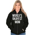 thumbnail image 4 of World's Okayest Mom Hilarious Mothers Womens Plus Size Graphic Zipper Hoodie Brisco Brands 2X, 4 of 5