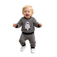 thumbnail image 5 of JAJAHO Newborn Baby Boy Clothes Halloween Outfit Letter Printed Sweatshirt And Pants Toddler Jogger Set 0-3T, 5 of 5